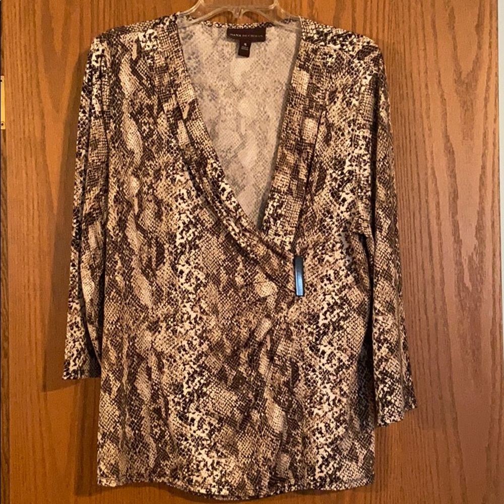Snake print wrap top